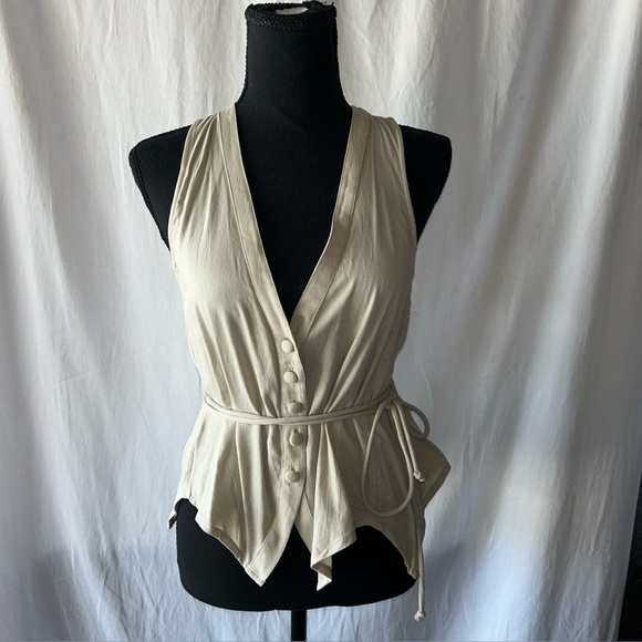 Free People Sheena Vest in Beige Size Small - Picture 1 of 11